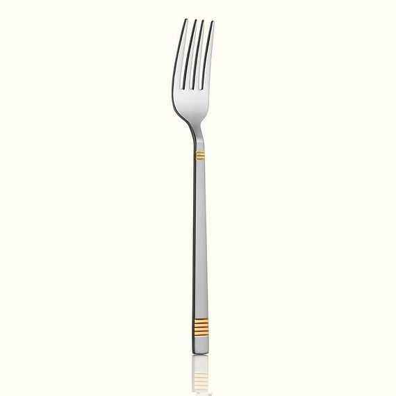 Duru Satin Gold 6 Pieces Dessert Forks 18/10 Stainless Steel 2.5 mm