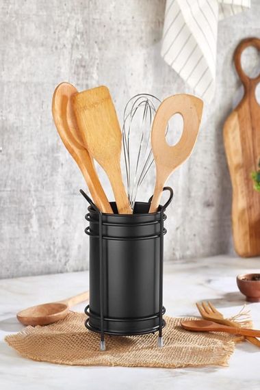 Luxury Practical Decorative Matte Black Counter Top Metal Cutlery