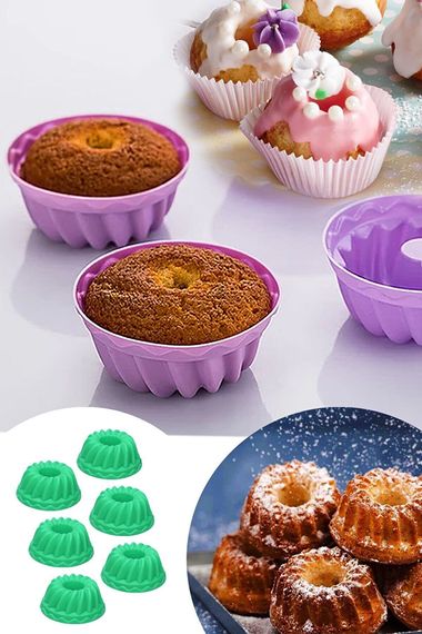 Colorful Silicone 6 Piece Cake And Muffin Mold - photo 2