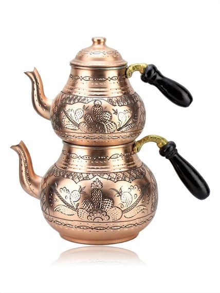 Morya Copper Teapot Thick Tumbled 5-6 Person 2.4 Lt