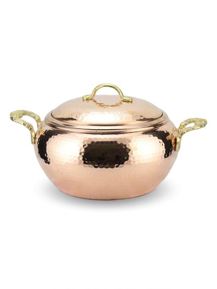 Morya Copper Casserole Pot Hand Forged Inner Tin 24 cm
