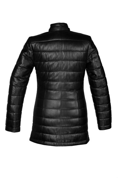 Lorette Women's Inflatable Genuine Leather Coat - photo 2