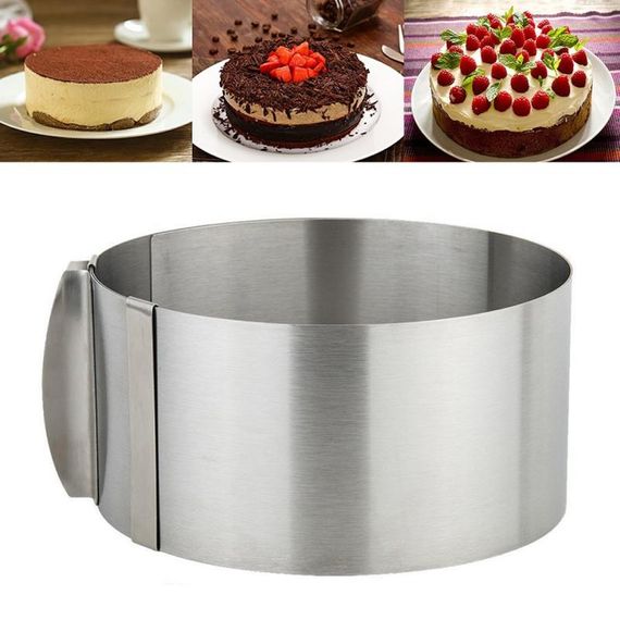 Narkalıp Round Adjustable Cake Mold And Pastry Plastering Knife - photo 2