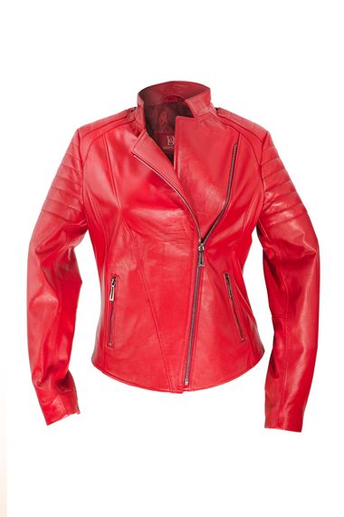 Serra Red Women's Genuine Leather Coat - photo 1