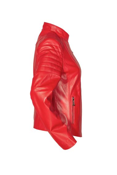 Serra Red Women's Genuine Leather Coat - photo 3