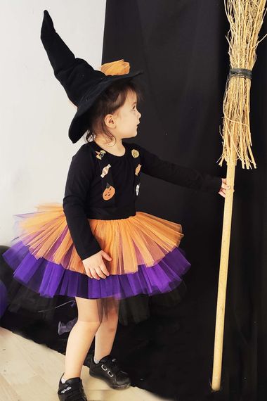 Girl's Witch Dress and Witch Hat Set - photo 4