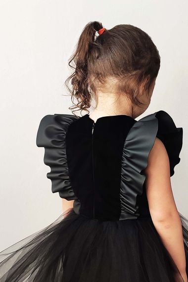 Girl's Leather Detailed Tutu Dress Crown Suit - photo 2