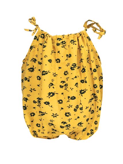 Baby Girl Mustard Patterned Strap Shorts Jumpsuit 0-3 Years - photo 4