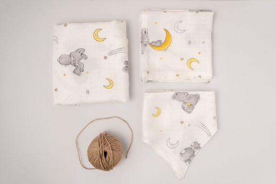 Ayd Home 100% Cotton 2-Piece Baby Muslin Diaper Set - photo 2