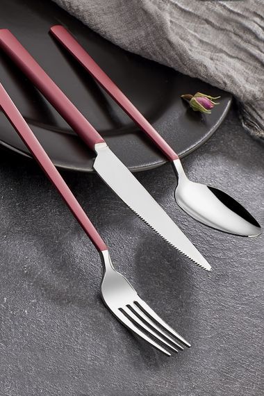 Pink Touch Matte 18 Piece Cutlery Set 18/10 Stainless Steel - photo 1