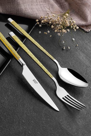 Pera Gold 7 Pieces Single Cutlery Set 18/10 Stainless Steel - photo 2