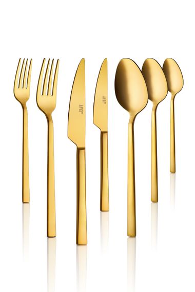 Klas Mat Gold 7 Piece Cutlery Set 18/10 Stainless Steel - photo 1