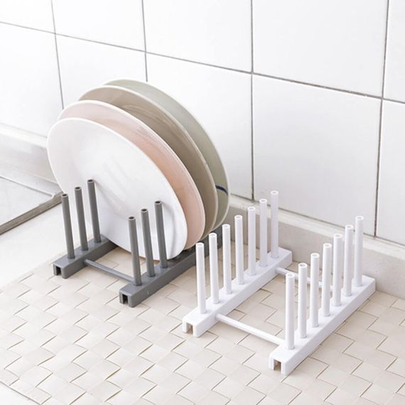 Piev Organizer Plate Rack Dish Rack رمادي - صورة 3