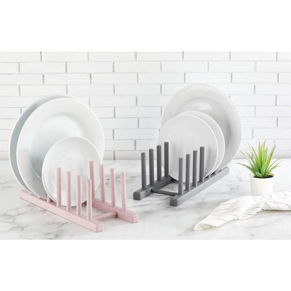 Piev Organizer Plate Rack Dish Rack رمادي - صورة 4