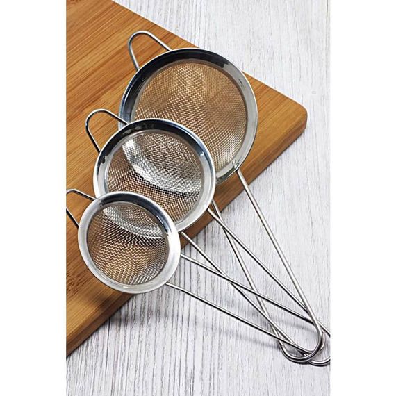 Metal Stainless 3 Piece Tea Strainer