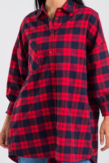 Oversize Plus Size Red Plaid Lumberjack Shirt - photo 3