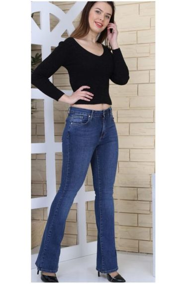 BLUE SPANISH LEG HIGH WAIST JEANS WITH LYCRA - photo 3