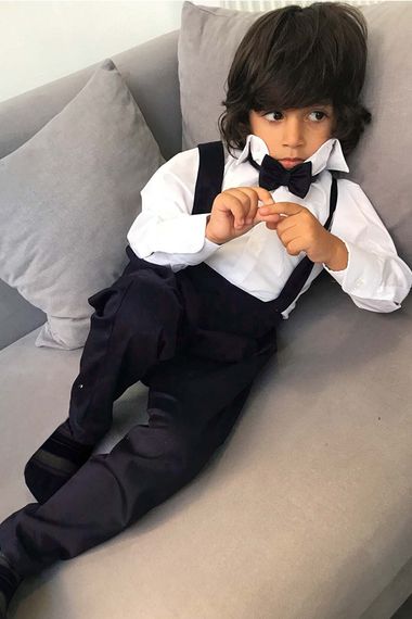 Boys Harem Pants Set with Bow Tie