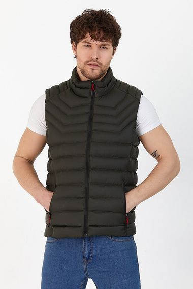 Erkek  Cepli ve Fermuarlı Polyester Şişme Yelek - fotoğraf 4