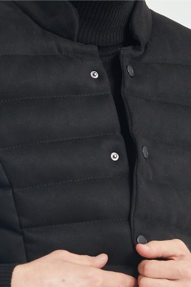 Gavazzi Men's Black Collar Snap Closure Nubuck Suede Velvet Textured Vest - photo 2