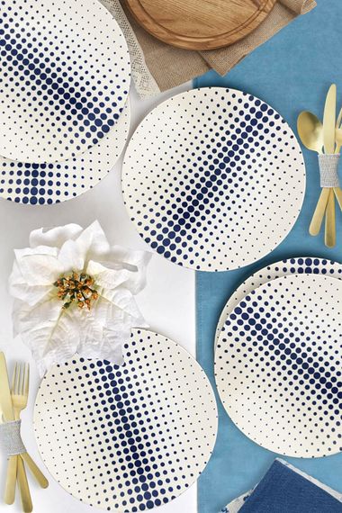 Polka Dot Serving Plate 26 Cm 6 Pieces