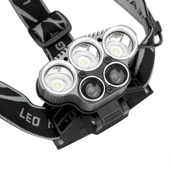 5 White Leds 6 Modes Head Flashlight Rainproof Aluminum Alloy 50W - photo 4
