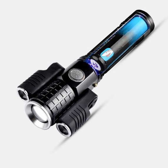 ثلاثة رؤوس USB شحن CREE LED مصباح يدوي ألومنيوم تكتيكي W8 E38 - صورة 1