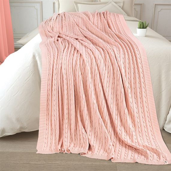 Uludağ Tricot Pink 100% Organic Cotton Knitwear TV Blanket - photo 2