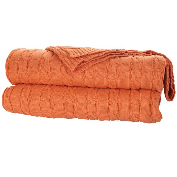 Uludağ Triko Orange 100% Organic Cotton Knitwear TV Blanket - photo 3