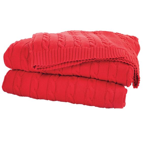Uludağ Tricot Red 100% Organic Cotton Knitwear TV Blanket - photo 3