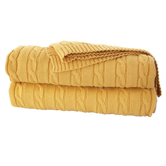 Uludağ Tricot Yellow 100% Organic Cotton Knitwear TV Blanket - photo 4