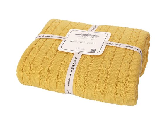 Uludağ Tricot Yellow 100% Organic Cotton Knitwear TV Blanket - photo 5
