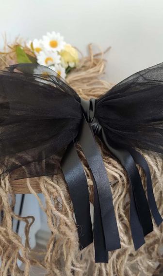 Kız Çocuk Siyah Deri Detaylı Asimetrik Elbise, Doğum Günü Elbisesi Ve Bandana Takım - fotoğraf 4