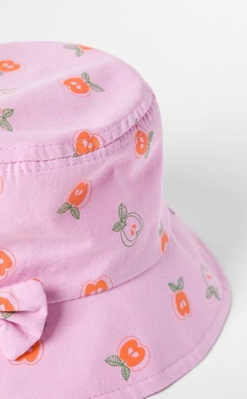 Girl's Apple Patterned Bucket Hat