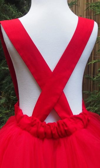 Kırmızı Kız Çocuk Tütü Elbise Bandana Takım 1-8 Yaş - fotoğraf 2