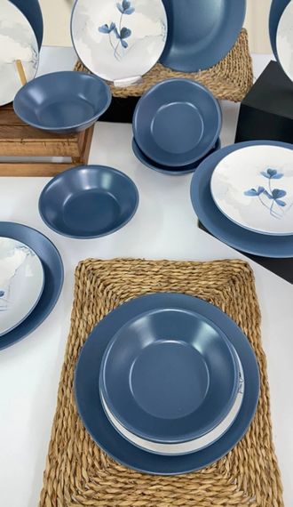 Dinnerware Set for 6 Persons 18 Pieces Blue