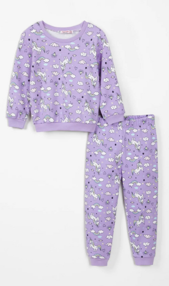 Unicorn Patterned Baby Girl Pajamas Set - photo 1