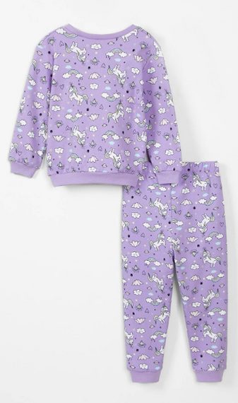 Unicorn Patterned Baby Girl Pajamas Set - photo 2
