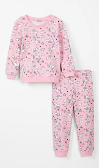 Unicorn Patterned Baby Girl Pajamas Set - photo 1