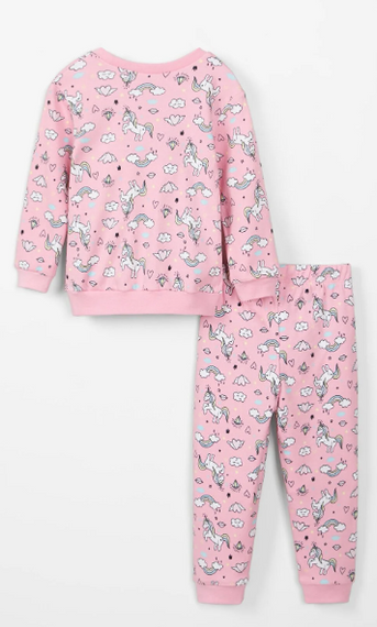 Unicorn Patterned Baby Girl Pajamas Set - photo 2
