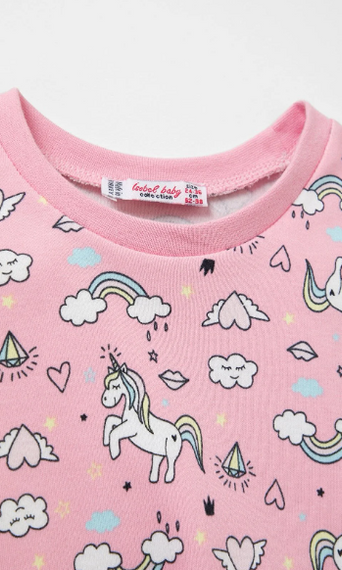 Unicorn Patterned Baby Girl Pajamas Set - photo 3