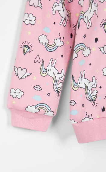 Unicorn Patterned Baby Girl Pajamas Set - photo 4
