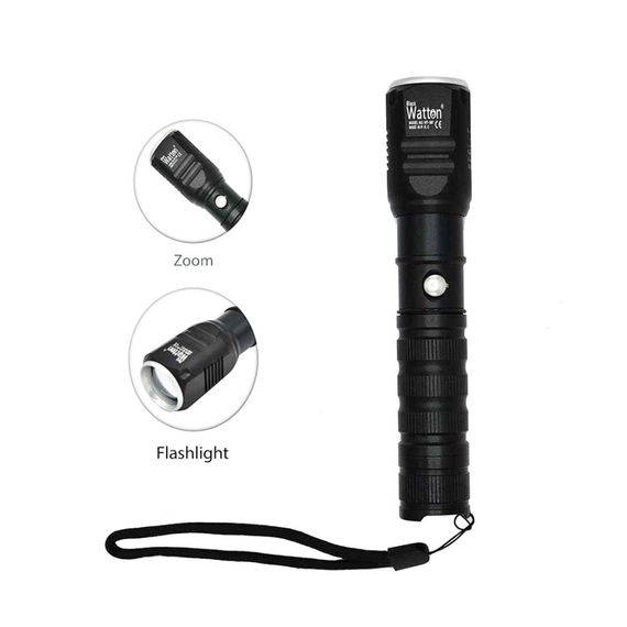 Rechargeable Flashlight with Watton Zoom Net 150 Meter Reflection WT-087 - photo 1