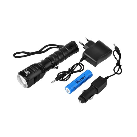 Rechargeable Flashlight with Watton Zoom Net 150 Meter Reflection WT-087 - photo 4