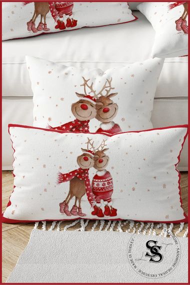 Deer Love Love Winter Deer Series Patterned Digital Printed Cushion Cover - photo 2