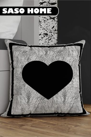 Letter Cushion Cover - Heart Sign - Letter Decorative Digital Printed Cushion Cover - photo 1