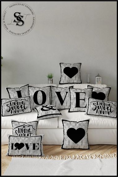 Letter Cushion Cover - Heart Sign - Letter Decorative Digital Printed Cushion Cover - photo 2