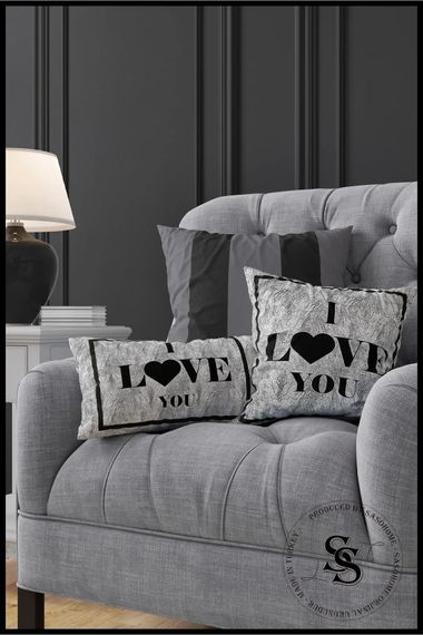 Letter Cushion Cover - Heart Sign - Letter Decorative Digital Printed Cushion Cover - photo 4