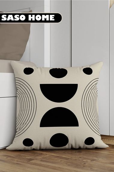 Light Lines And Geometric Objects Patterned 4-Piece Decorative Gift Pillow - Pillow Case - photo 4