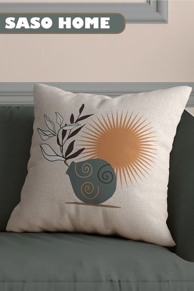 Drought And Wildflowers Patterned 4 Pcs Digital Printed Gift Quality Pillow - Throw Pillow Case - photo 2